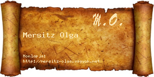 Mersitz Olga névjegykártya